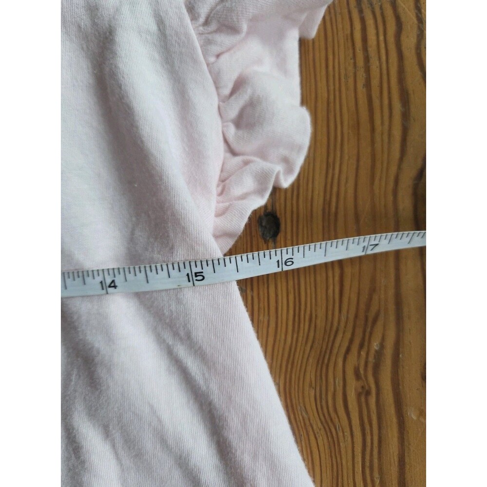 TUCKERNUCK Light Pink Kaia Flutter Ruffle Sleeve Tee Shirt Medium Cotton - Picture 9 of 10